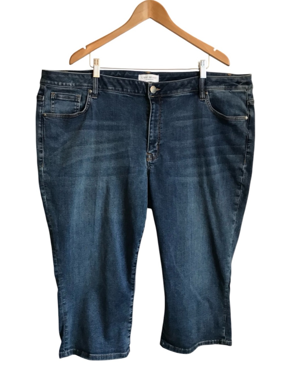 Lane Bryant Women’s Plus 26 Med Blue Cropped Capri Stretch Denim Jeans in EUC
